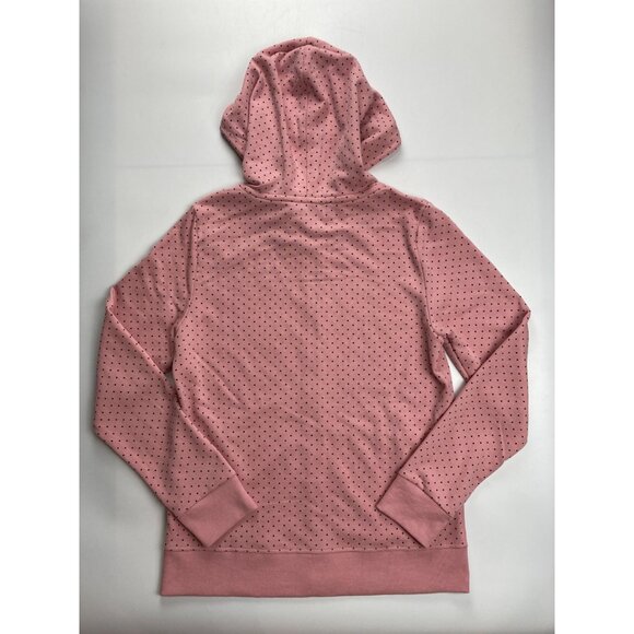 Tommy Hilfiger Women's S Blush with Navy Polka Dots Full Zip Hoodie - Picture 2 of 4